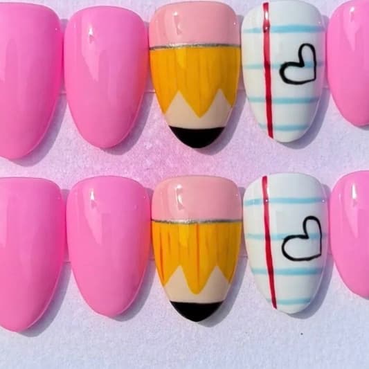 Back to school press on nails at Bei Capelli by JayMarie in Greece, NY